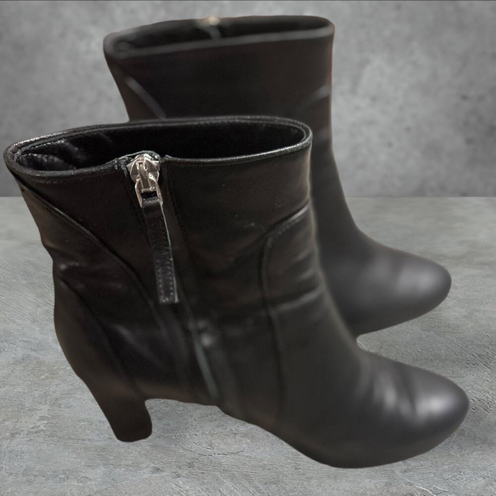 Grigiarancio Black Leather Boots With Heel Size 6.5  vero cuoio